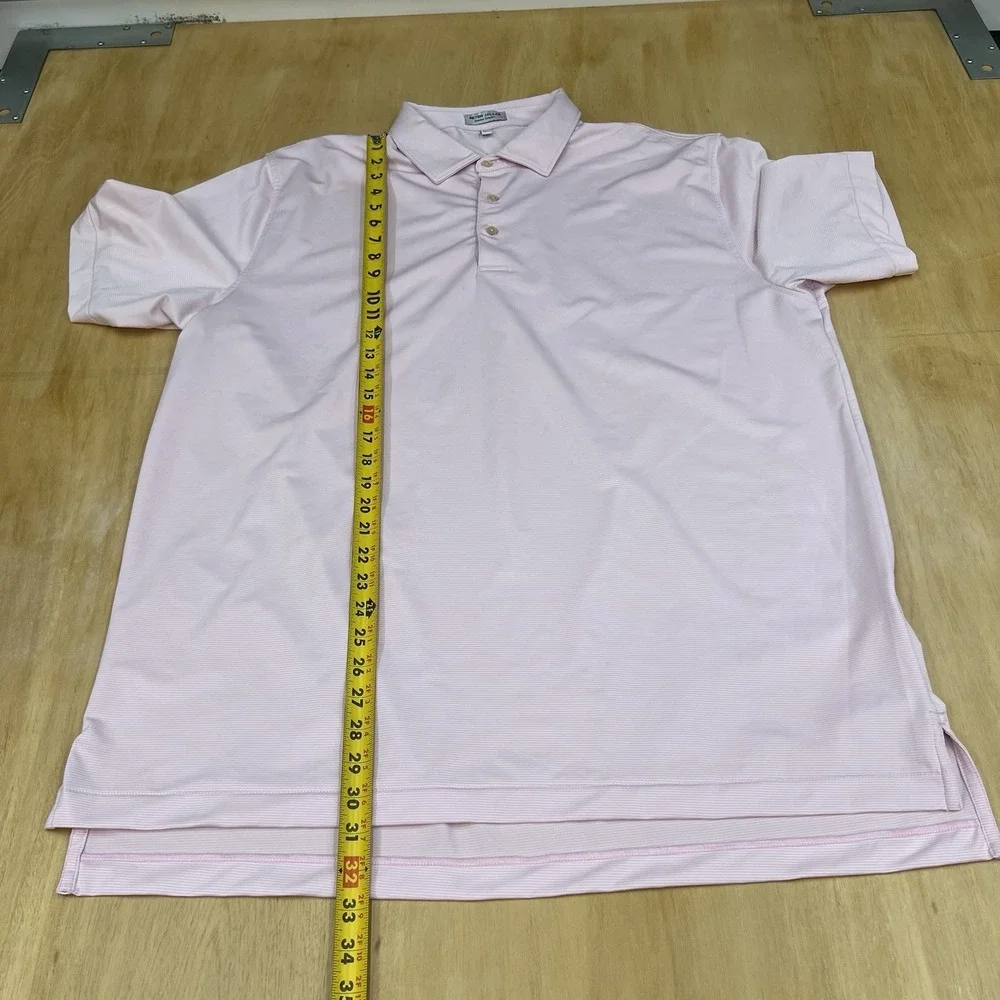 Peter Millar Summer Comfort Polo Golf Shirt Mens XL Loose Fit Pink Striped